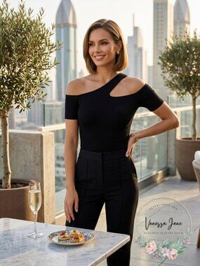 Aqua Over the Shoulder Cut Out Tank Top, Size XS